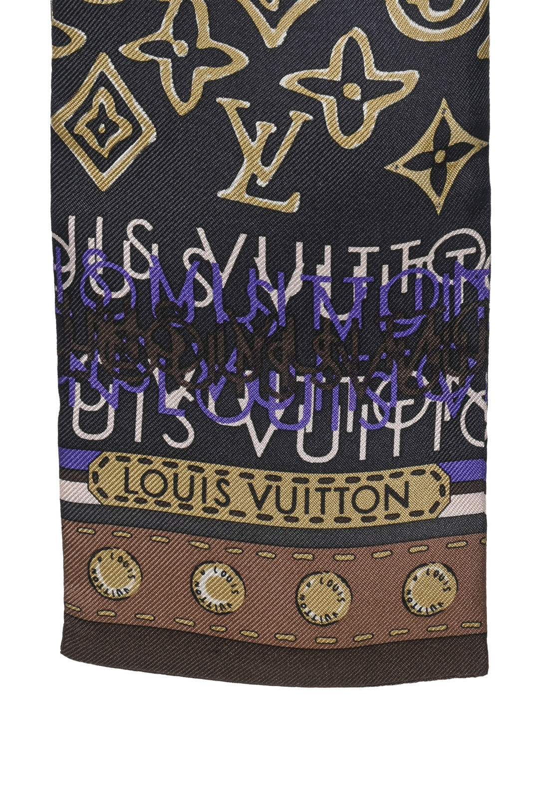 Louis Vuitton Monogram Map Silk Bandeau Scarf