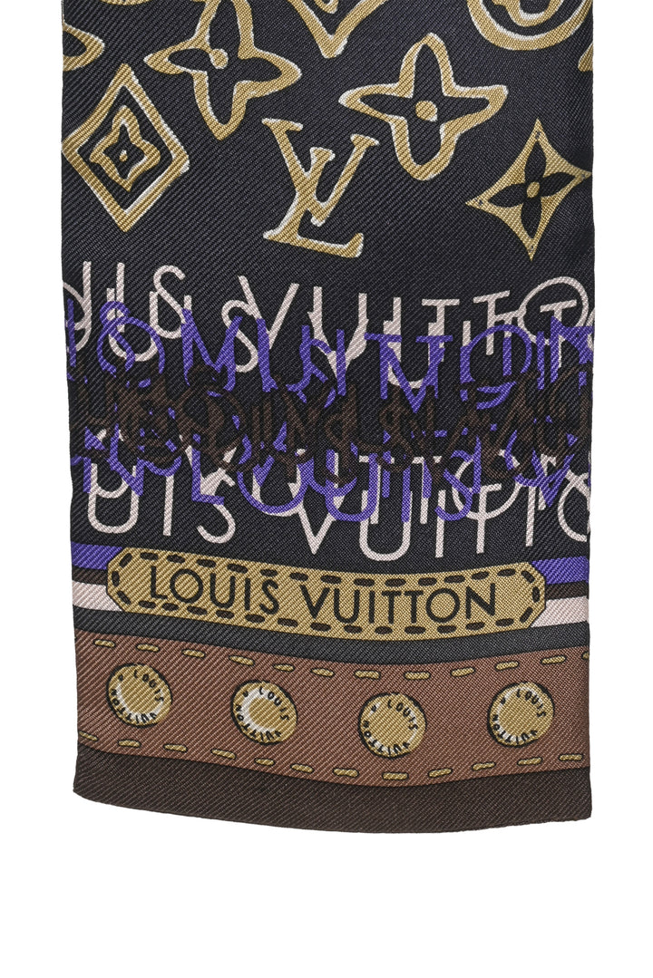 Louis Vuitton Monogram Map Silk Bandeau Scarf