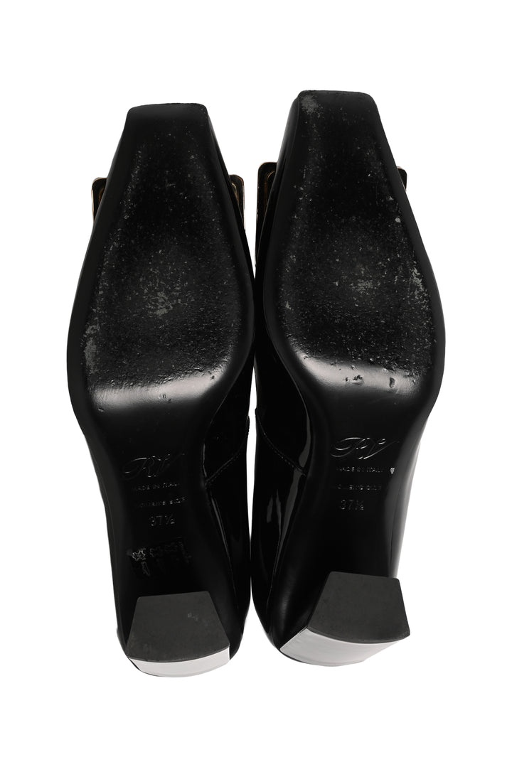 Roger Vivier Size 37.5 Belle Vivier Patent Leather Pumps