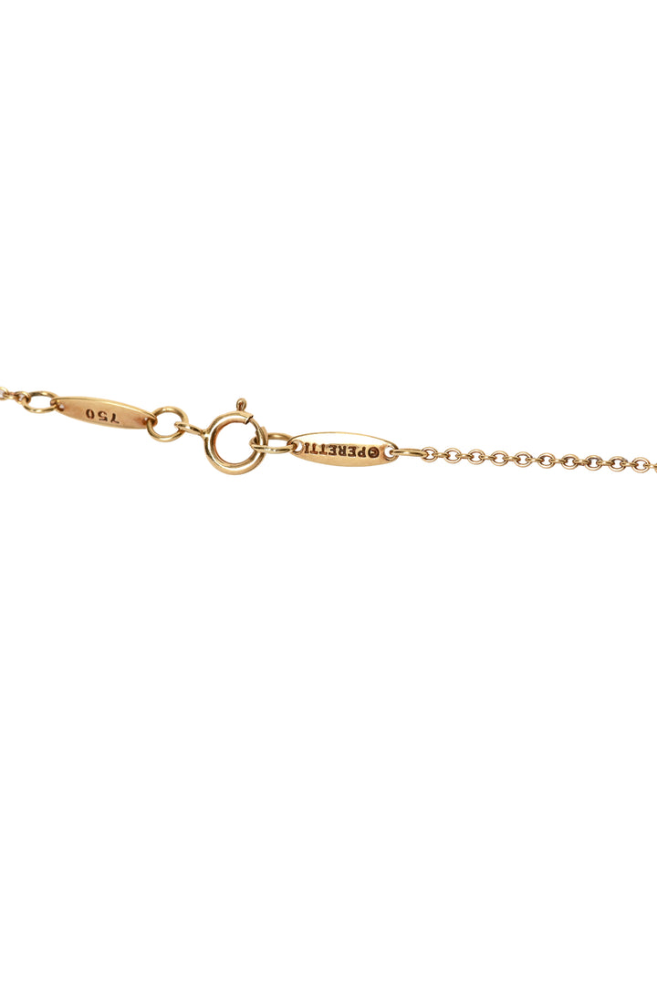 Tiffany & Co x Elsa Peretti 18K Yellow Gold 1 Diamond Open Heart Necklace