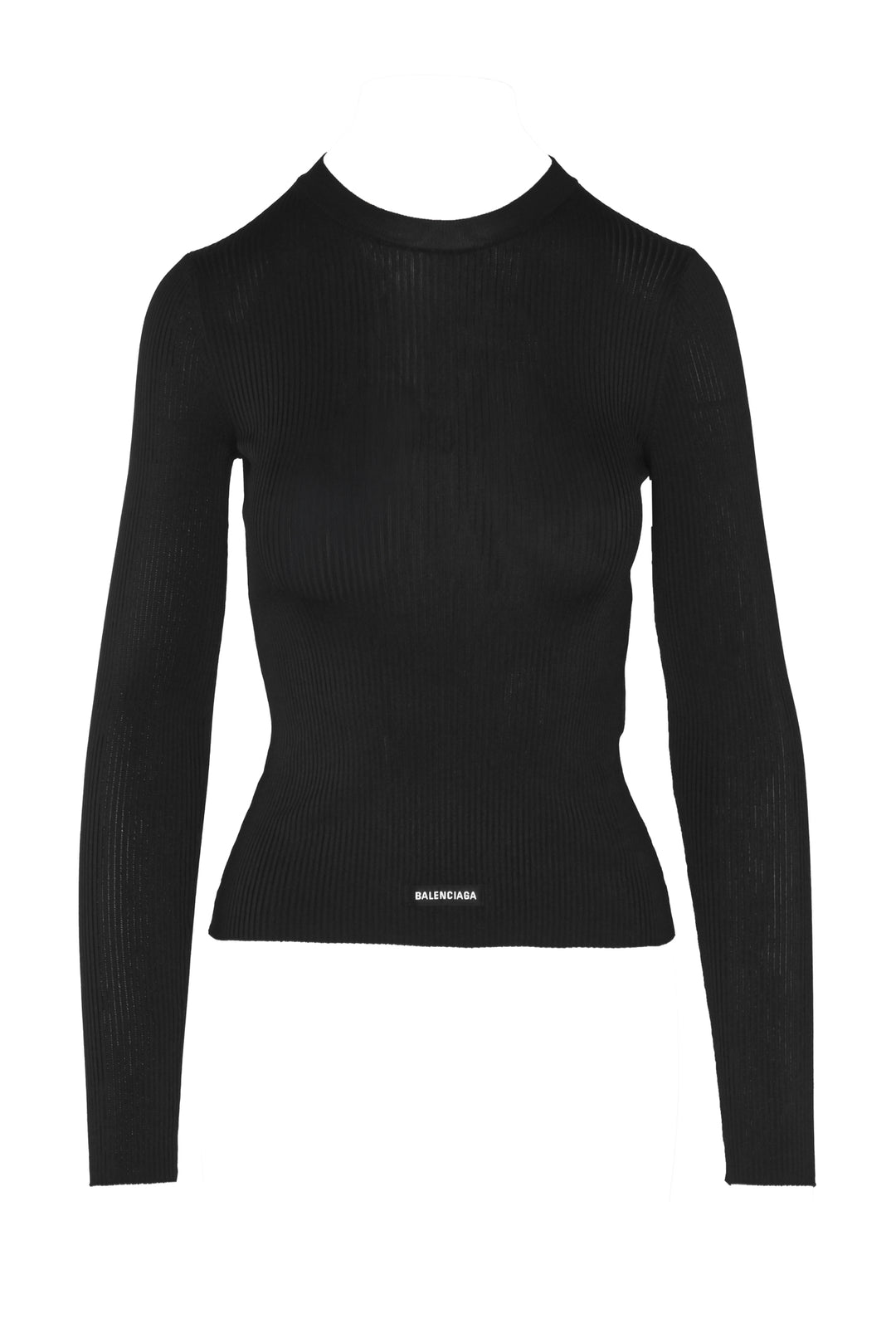 Balenciaga Size XS 2021 Ribbed Fine Knit Logo Sweater