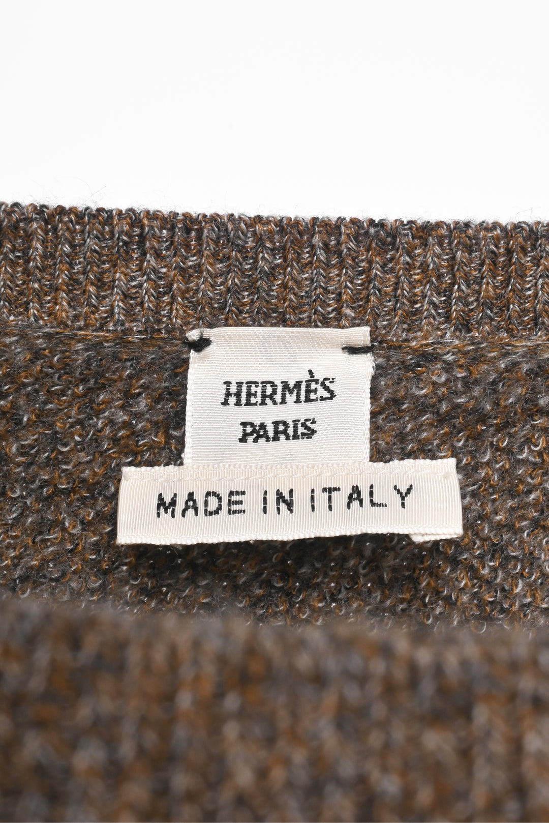 Hermes Size 36 Cashmere Knit & Lambskin Sleeve Sweater