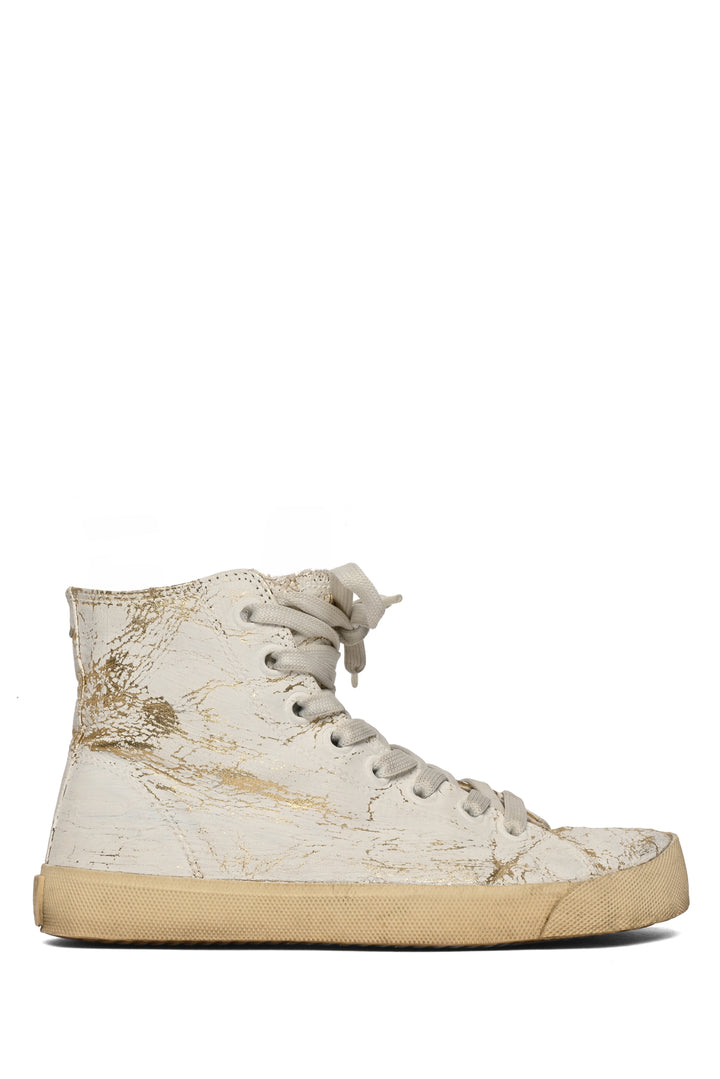 Maison Martin Margiela Size 36 Hand-Painted Leather Tabi High Top Sneakers