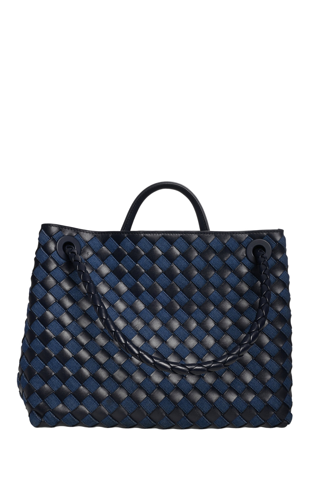 Bottega Veneta Intrecciato Denim & Nappa Medium Andiamo Shoulder Bag