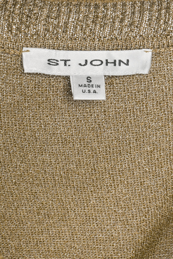 St. John Size S V-Neck Embellished Wide Sleeve Tops
