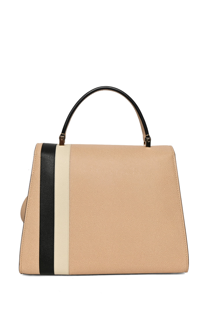 Valextra Iside Medium Striped Top Handle Bag