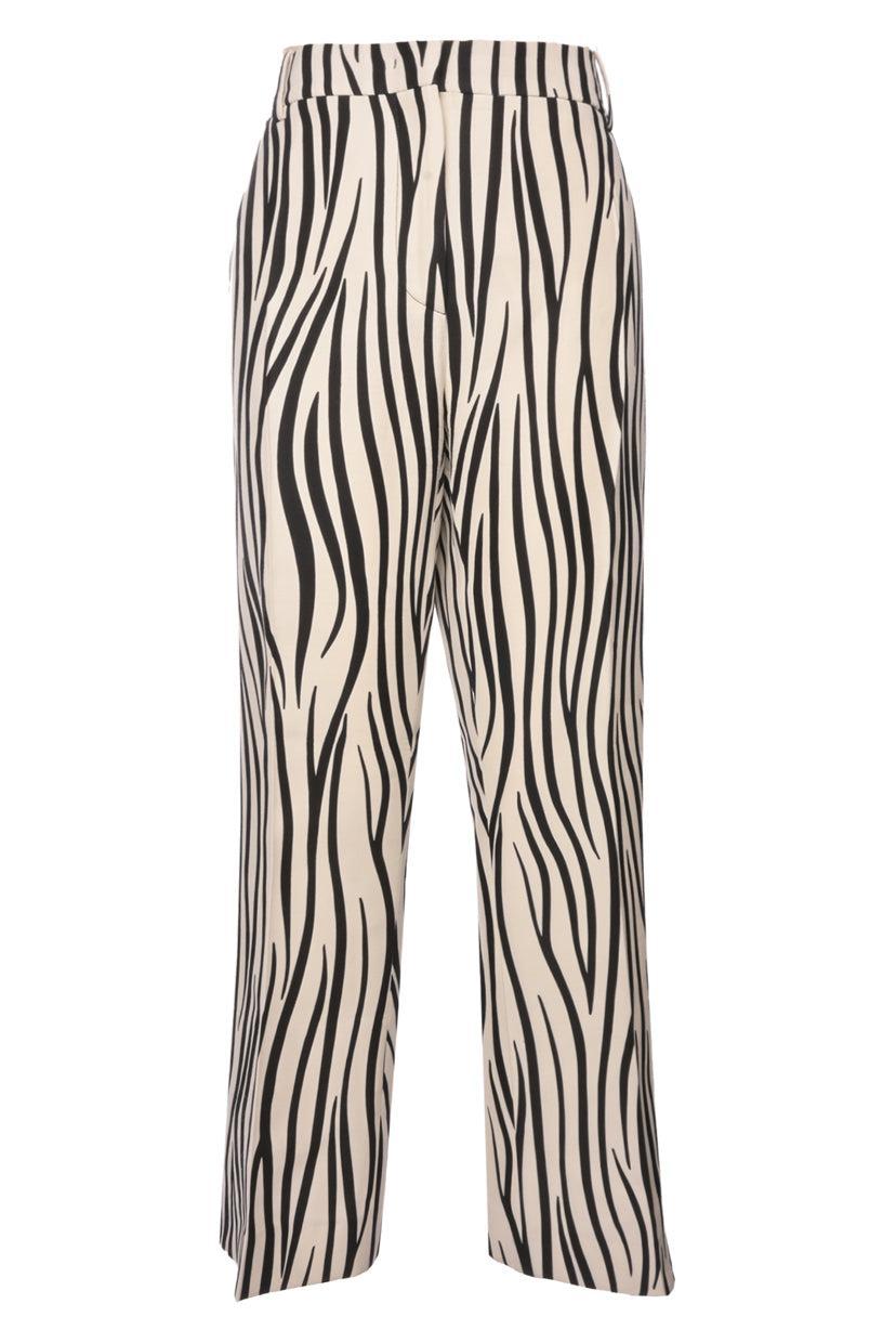 Valentino Size 46 Zebra Print Wool-Blend Pants