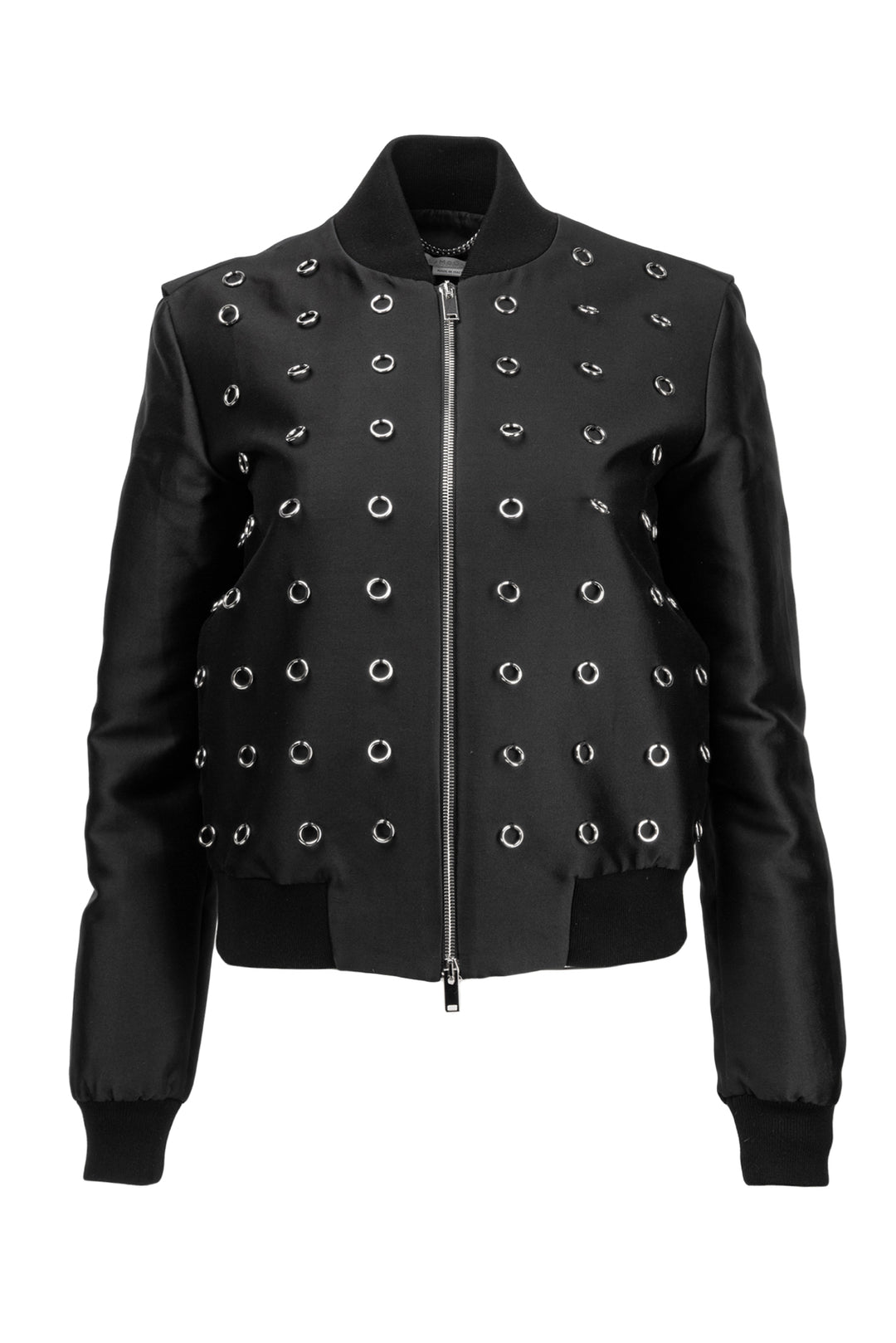 Stella Mccartney Size 2 2017 Elgin Metal Ring Bomber Jacket