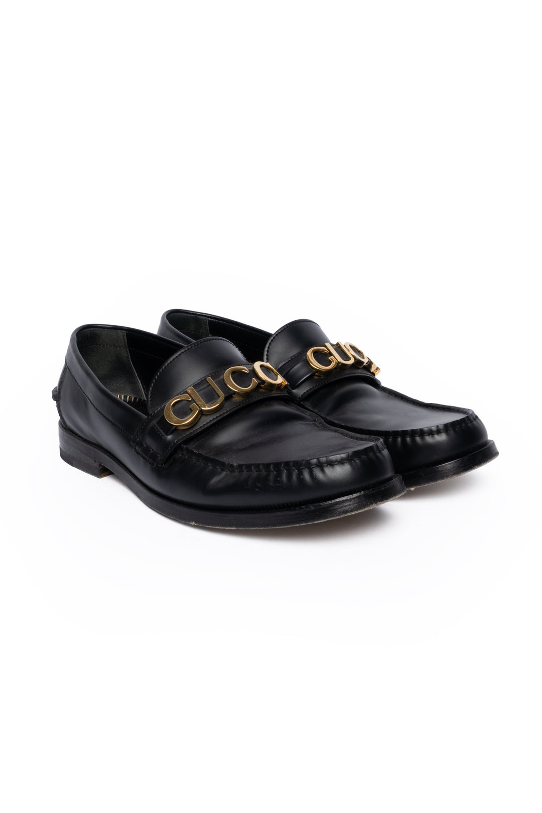 Gucci Size 9 Men's Leather Logo Loafers