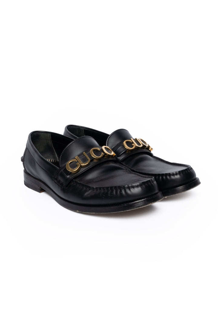 Gucci Size 9 Men's Leather Logo Loafers