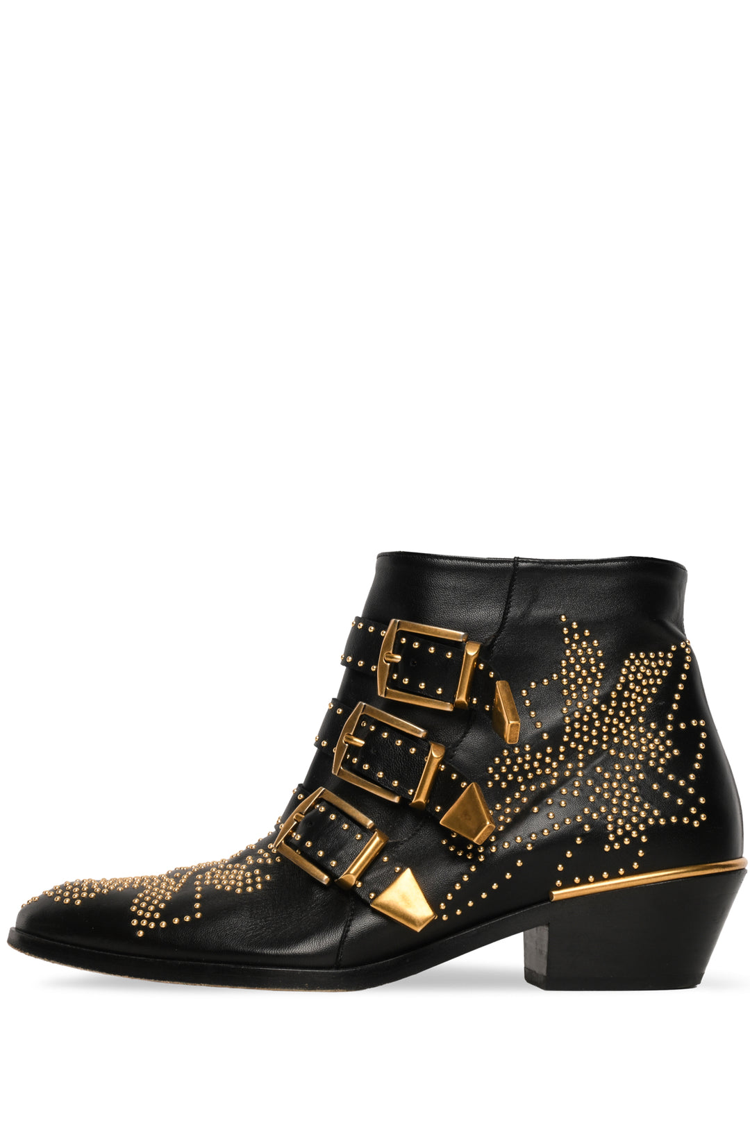 Chloe Size 37 Susanna Studded Leather Ankle Boots
