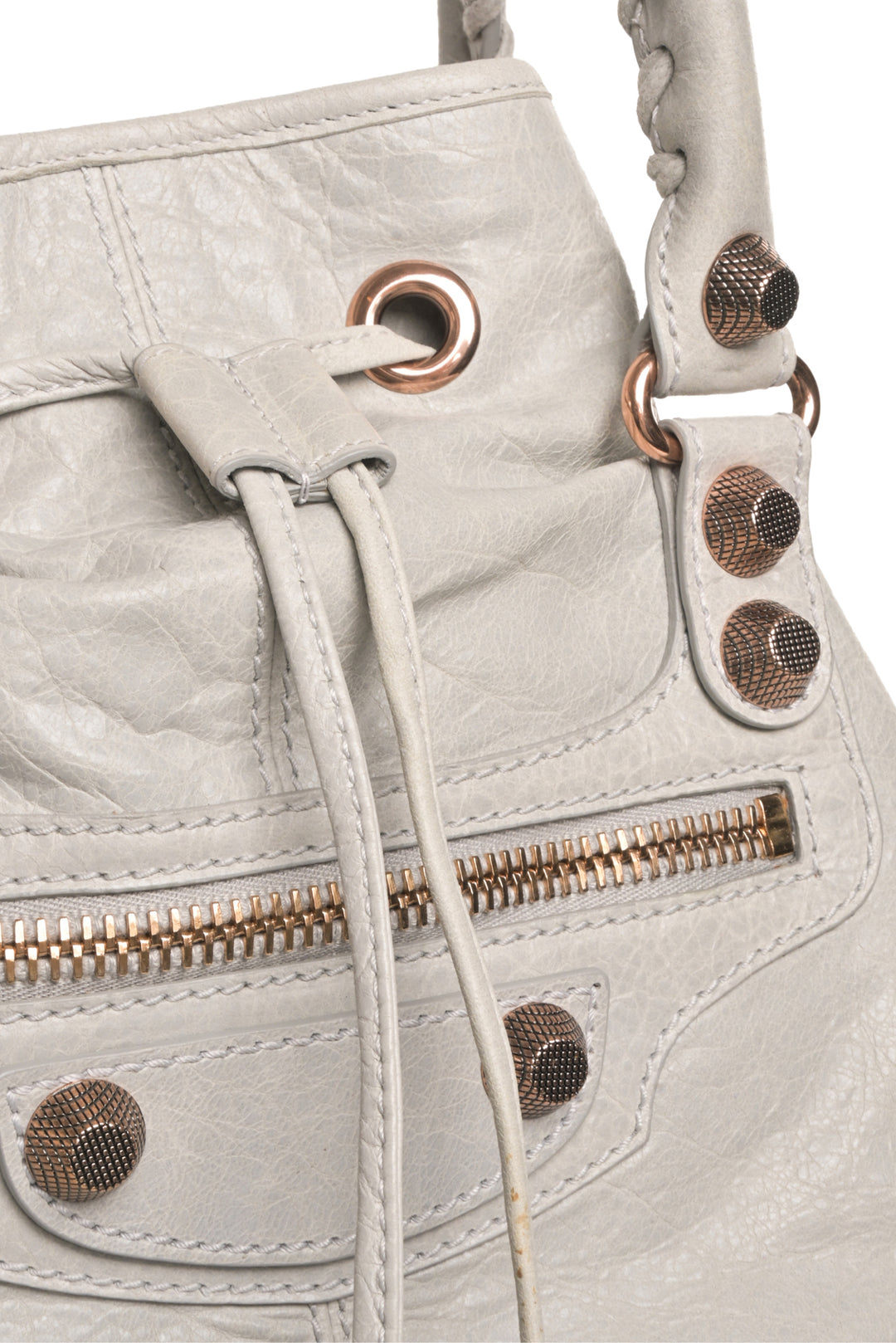 Balenciaga Leather Giant Silver PomPon Bag