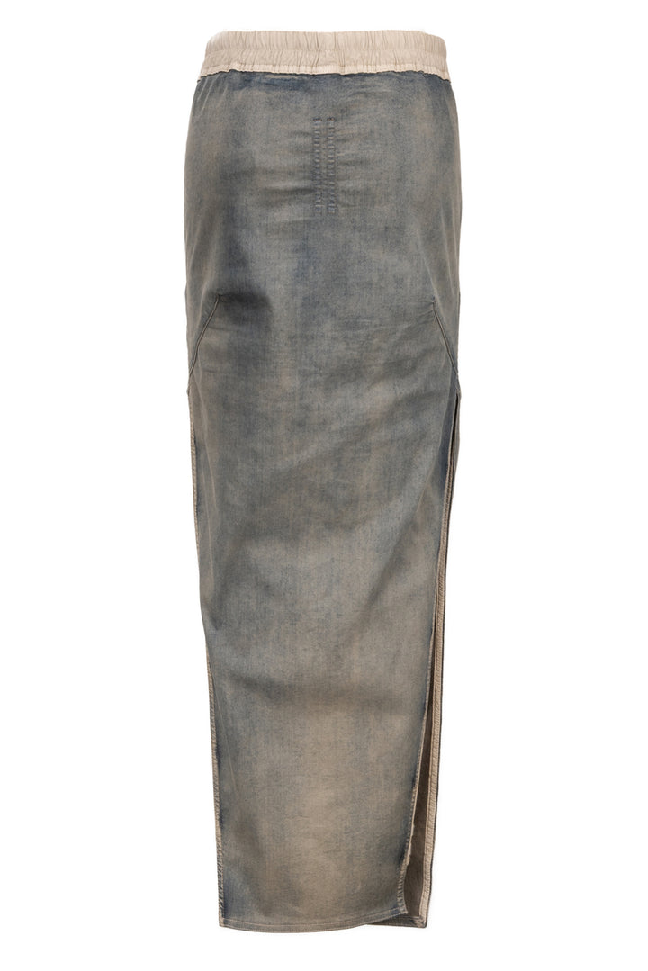 Rick Owens Size 4 Babel S/S 19 Stonewashed Denim Maxi Skirt