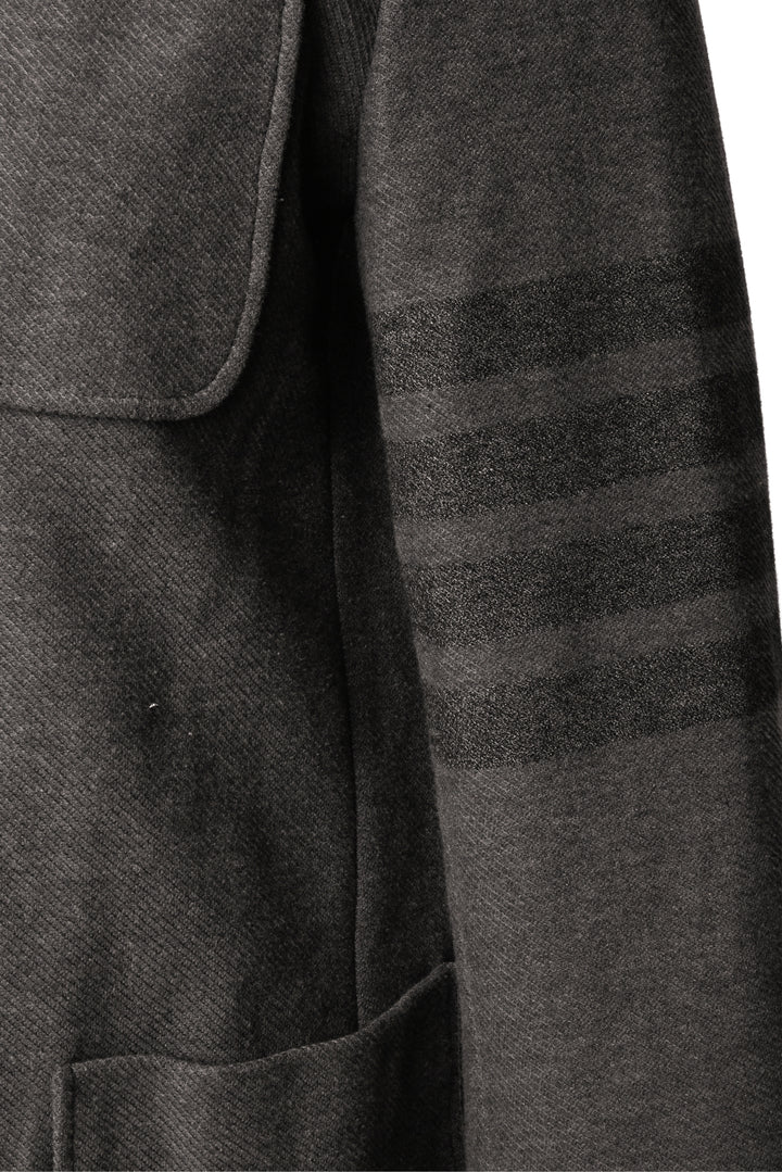 Thom Browne Size 1 4 Bar Heather Cotton Knit Coat