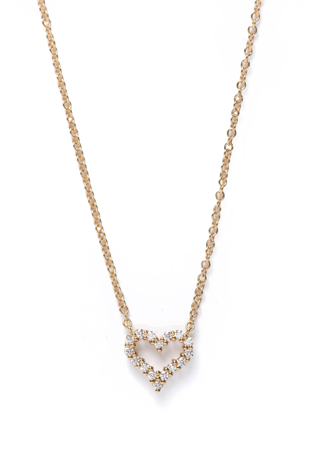 Tiffany 18k Gold Mini Heart Pendant Necklace with Diamonds