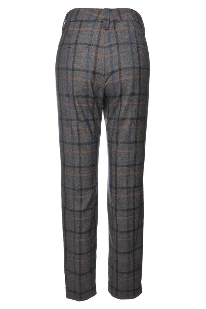 Brunello Cucinelli Size 4 Virgin Wool Plaid Trousers