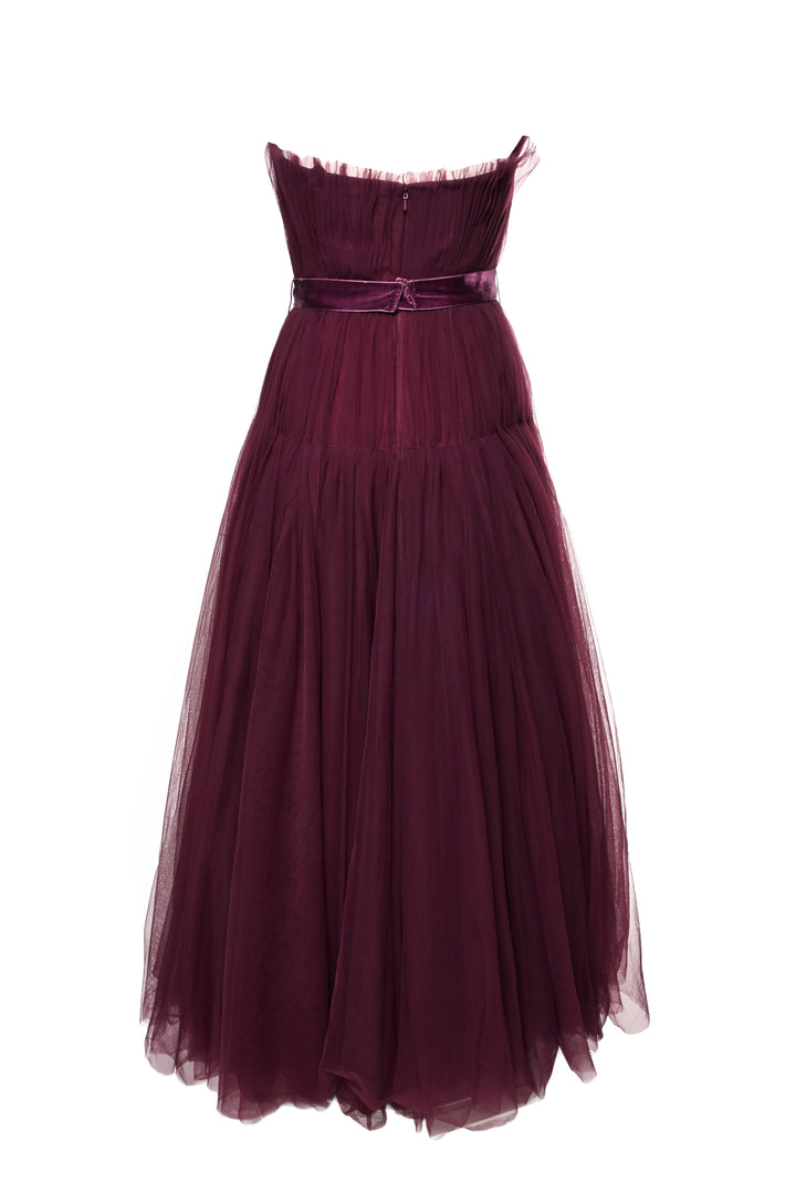 Zac Posen Size 0 Strapless Pleated Tulle Dress