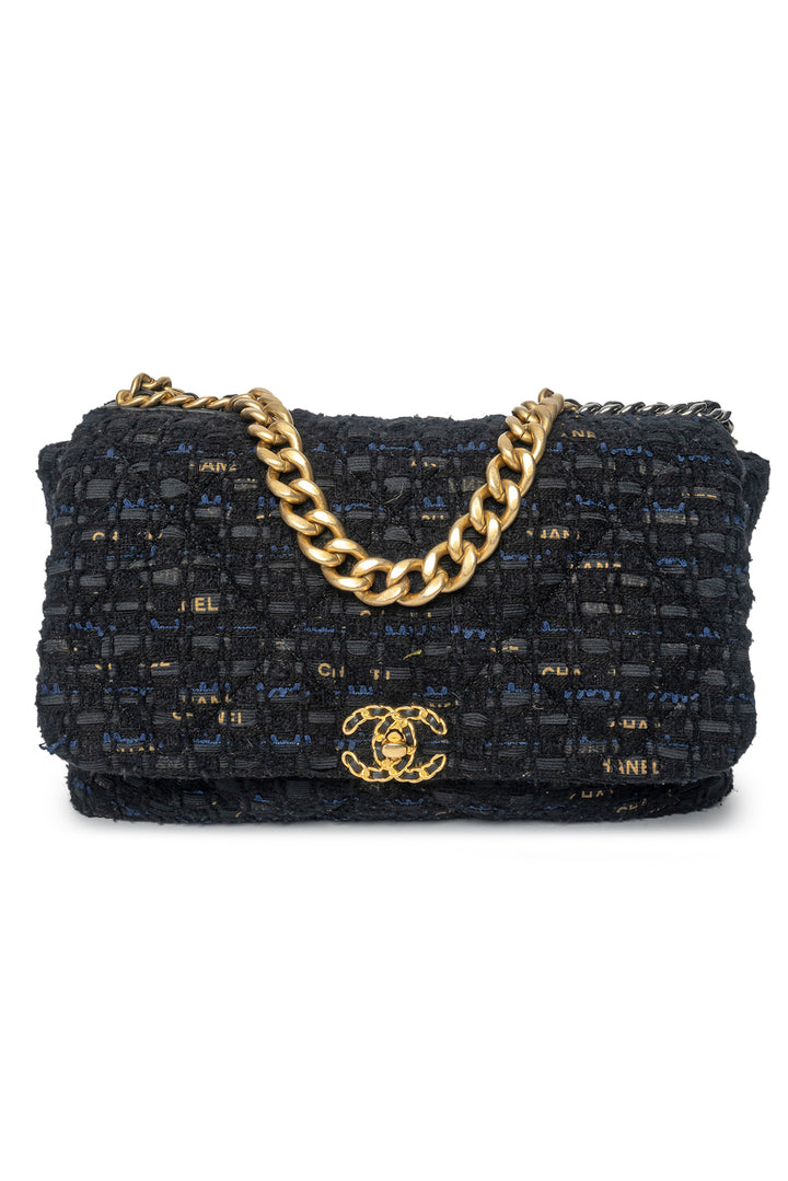 Chanel 2020 Maxi 19 Tweed Flap Bag