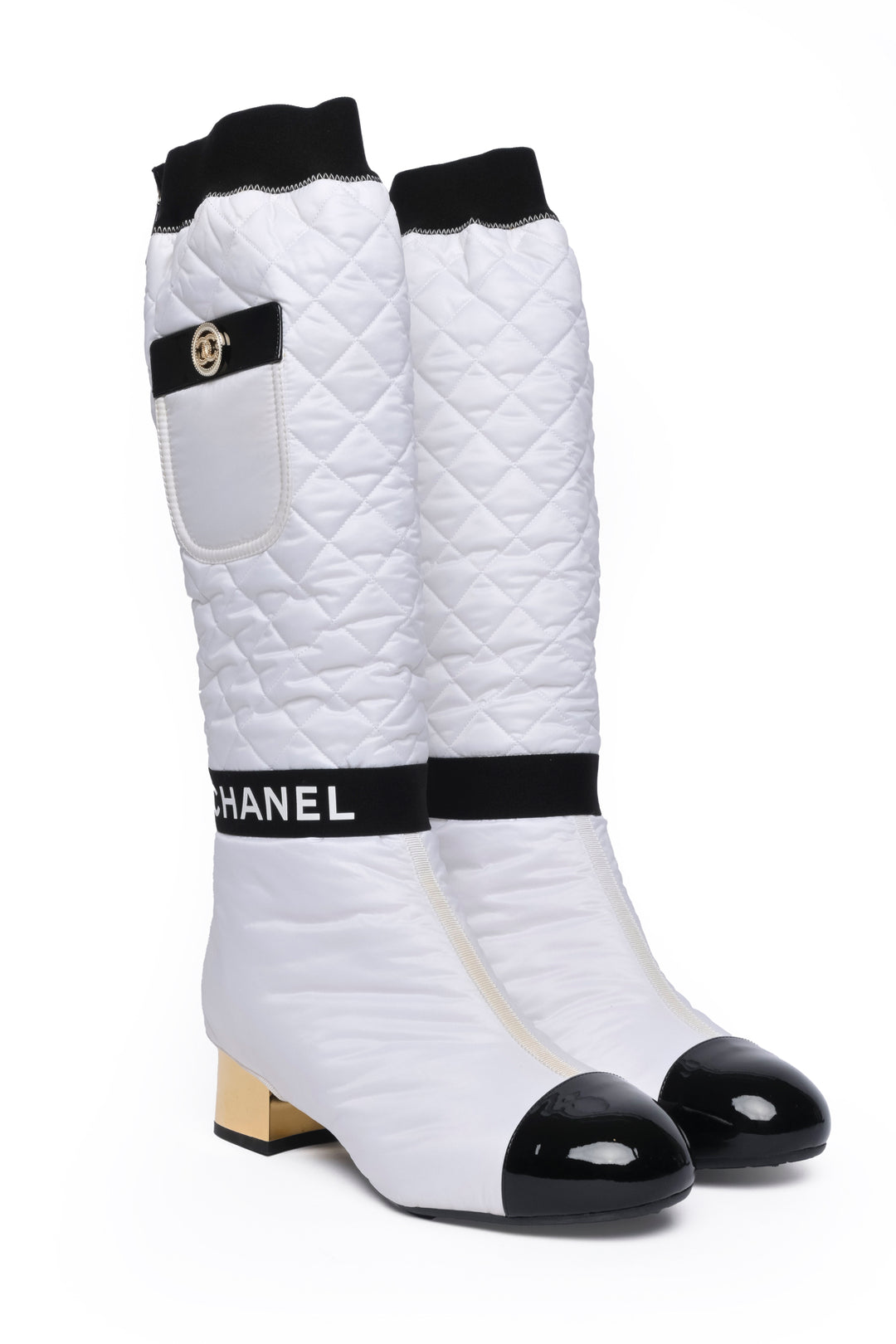 Chanel Size 39 2021 Interlocking CC Logo Convertible High Boots