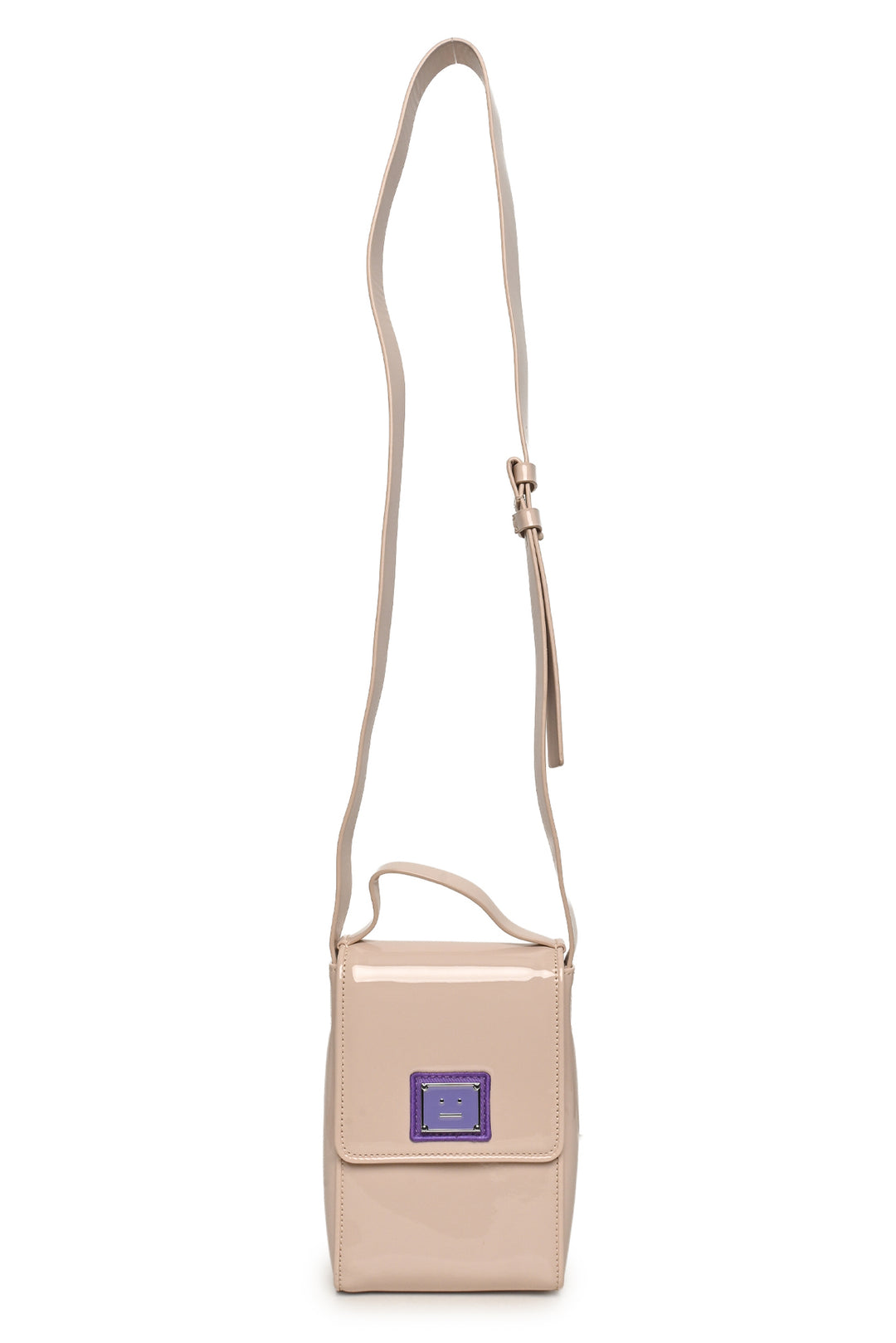 Acne Akki Patent Plaque Face Crossbody Bag
