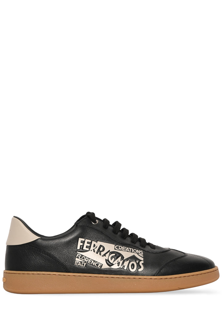 Salvatore Ferragamo Size 9 Men's Venna Logo Leather Sneakers