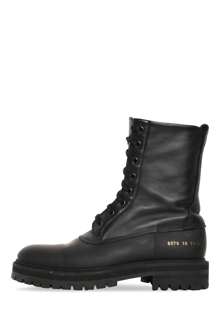 Common Projects Size 38 Rubber Technical Lace-Up Boots