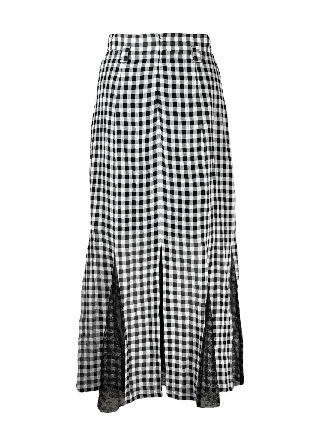 Philosophy Di Lorenzo Serafini Size 4 Gingham & Lace Pleated Long Skirt
