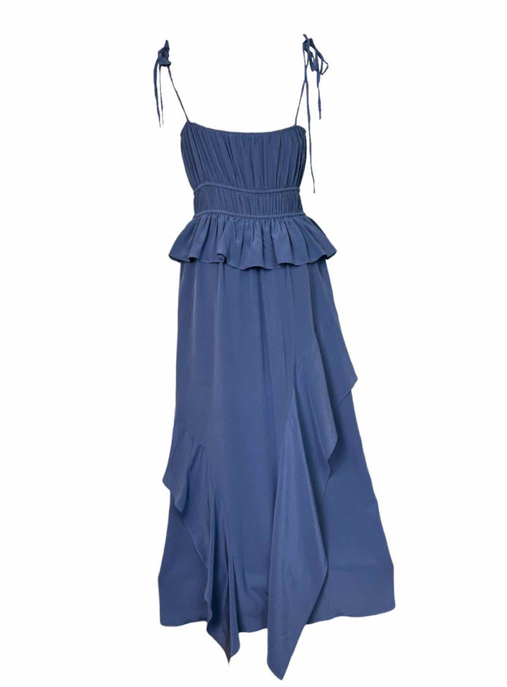Ulla Johnson Size 8 Silk Sleeveless Ruffle Dress