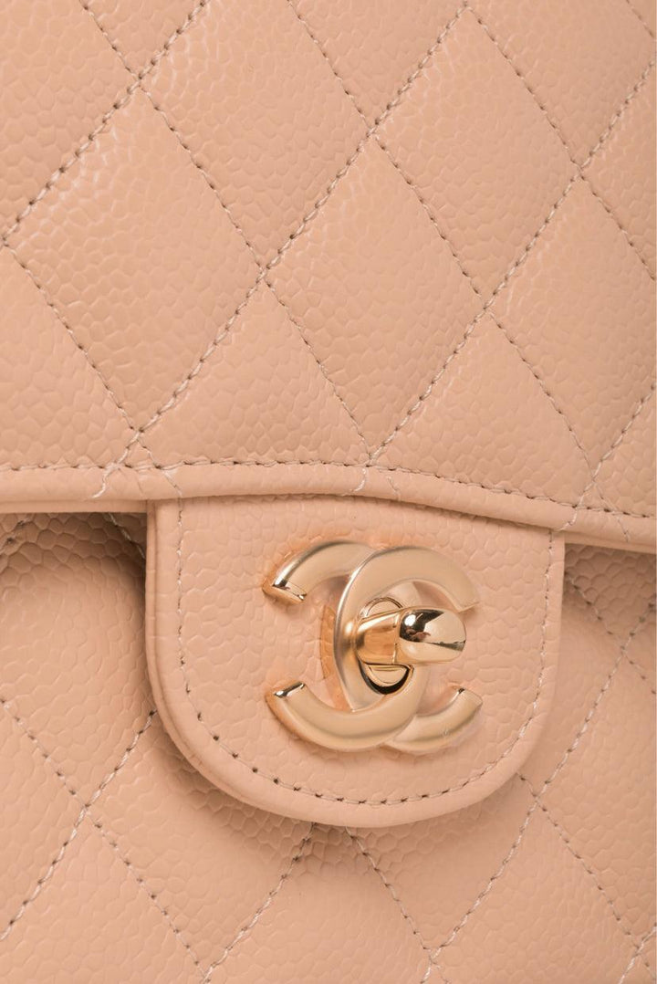 Chanel Quilted Caviar Medium Double Flap Shoulder Bag