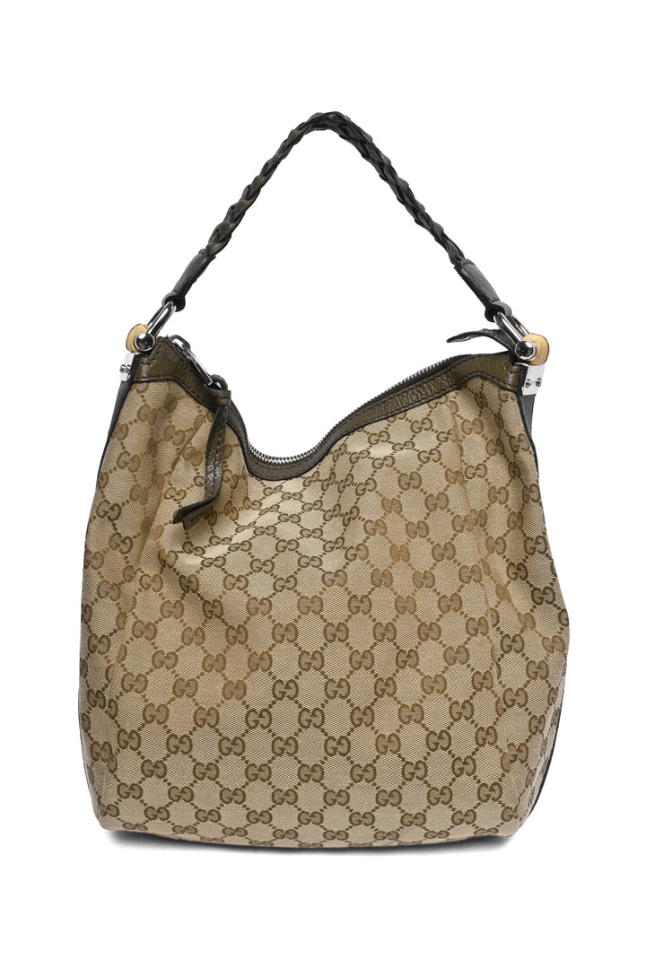 Gucci GG Canvas Bamboo Bar Hobo Bag