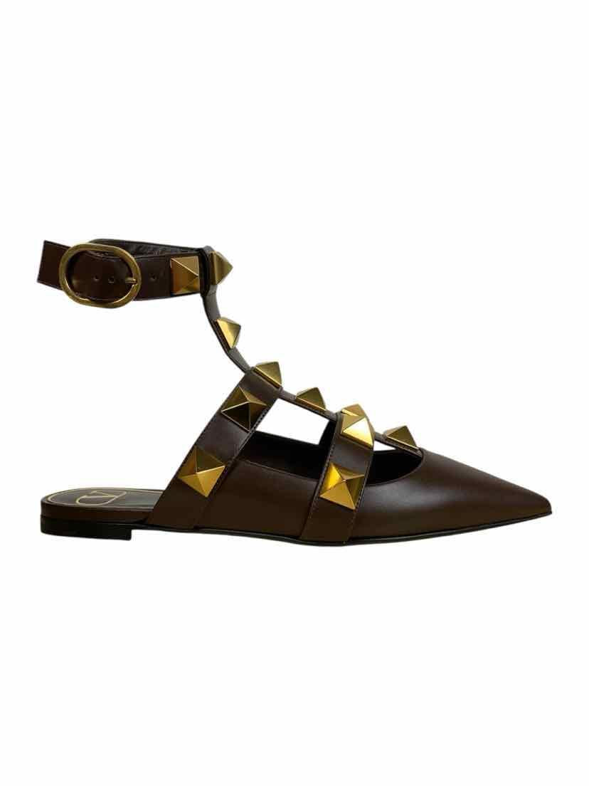 Valentino Size 38.5 Roman Stud Pointed Toe Flats