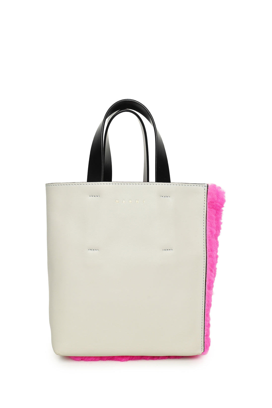 Marni Shearling Panelled Leather Museo Soft Mini Tote
