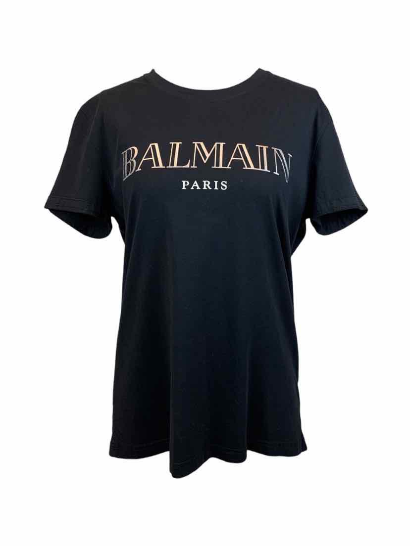 Balmain Size L Logo Print T-Shirt