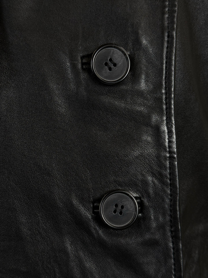 All Saints Size S Hendry Crop Leather Trench Coat