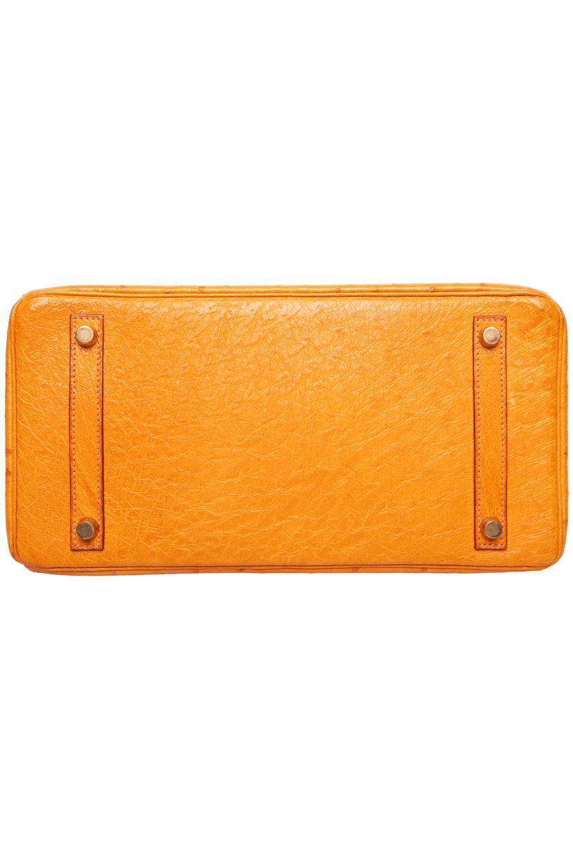 Hermes 1999 Saffron Ostrich Leather Birkin 30