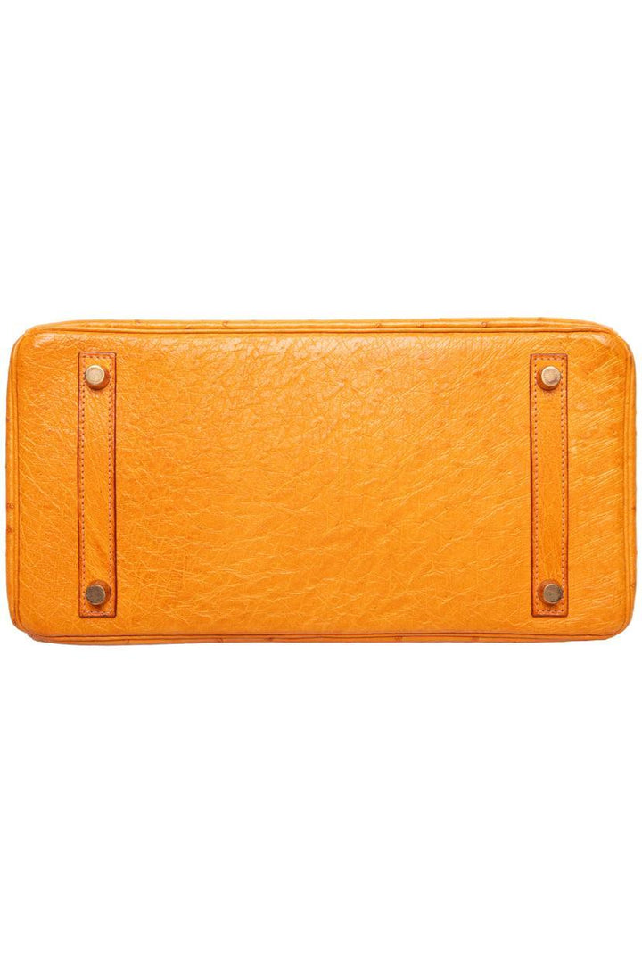 Hermes 1999 Saffron Ostrich Leather Birkin 30