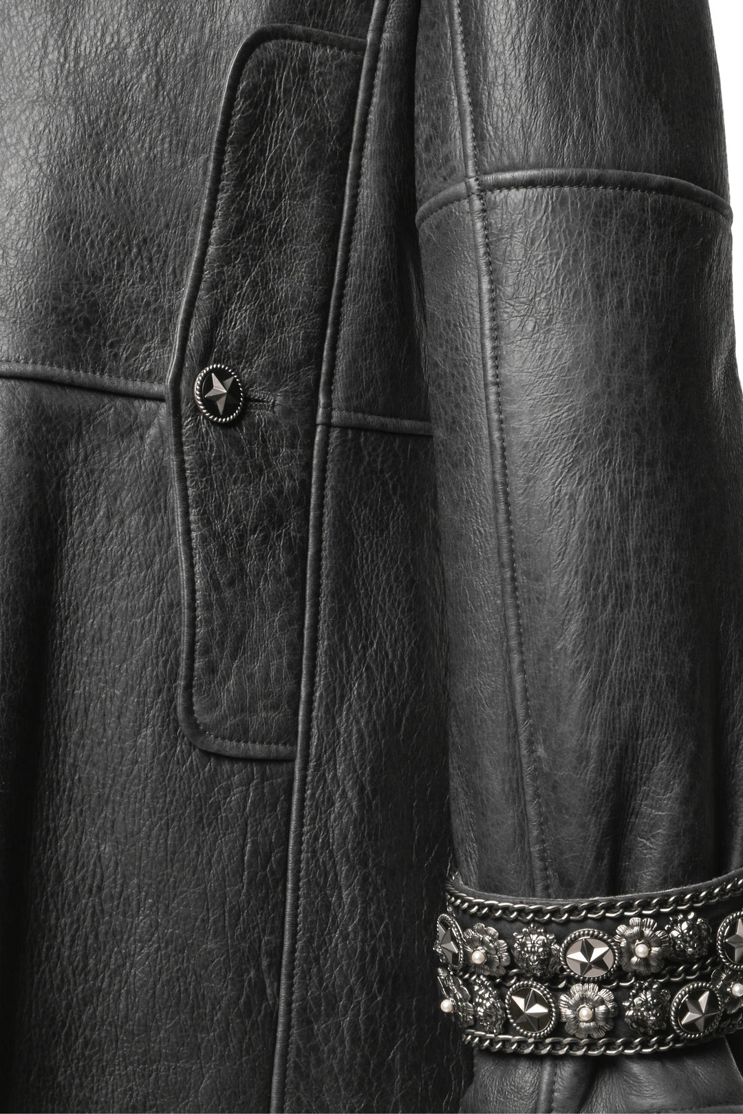 Chanel Size 8 2007 Shearling Embellished Double Breasted Coat