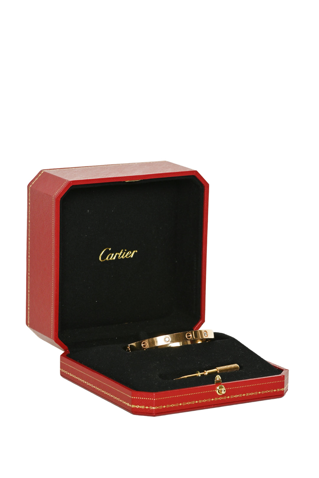Cartier 18K Rose Gold Love 4  Diamond Bracelet