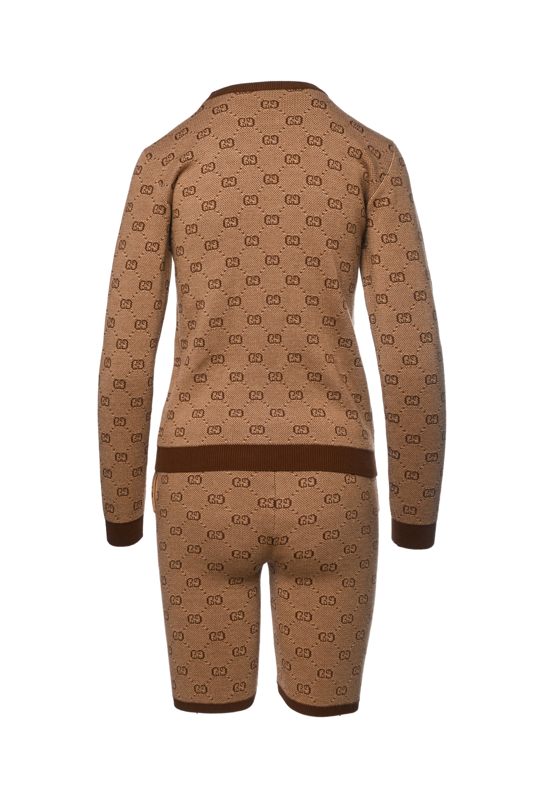 Gucci Size XXS/XS (Youth 10/12) All Over GG Knit Sweater & Short Set