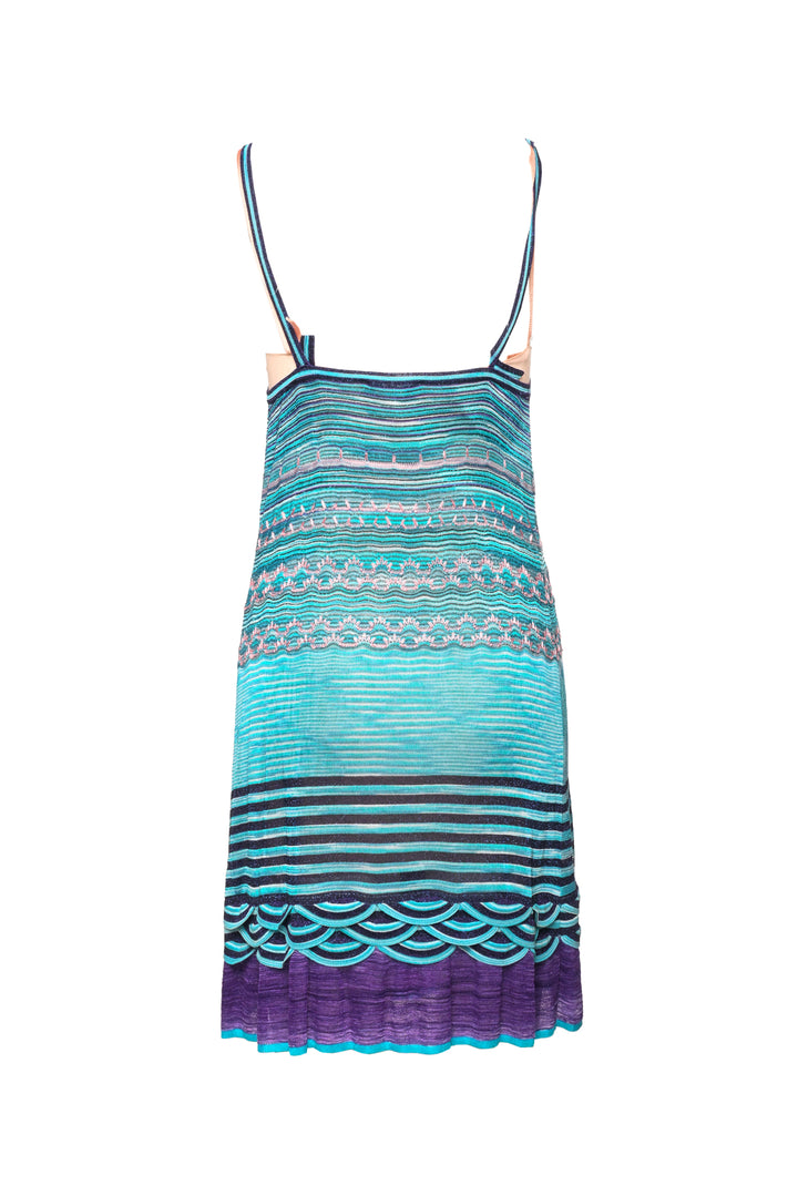 Missoni Size XS Embroidered & Striped Knit Dress