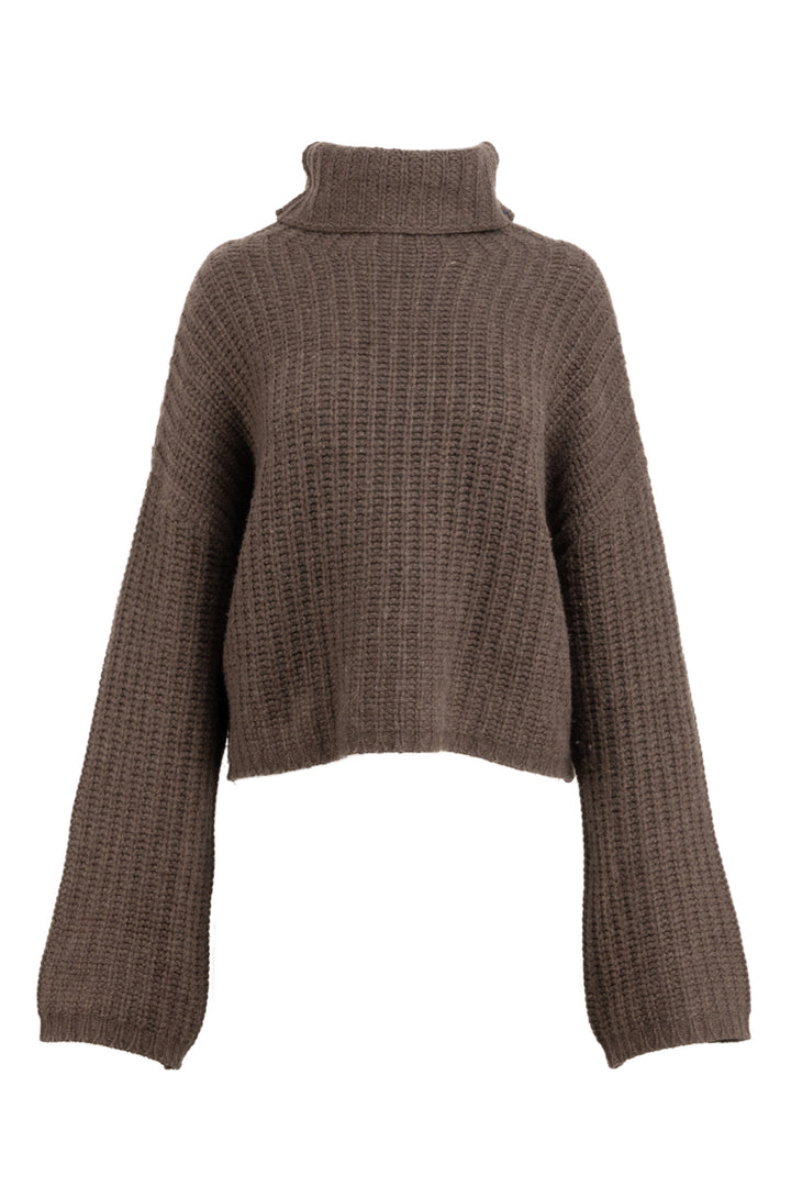 Sablyn Size M Cropped Cashmere Turtleneck Sweater