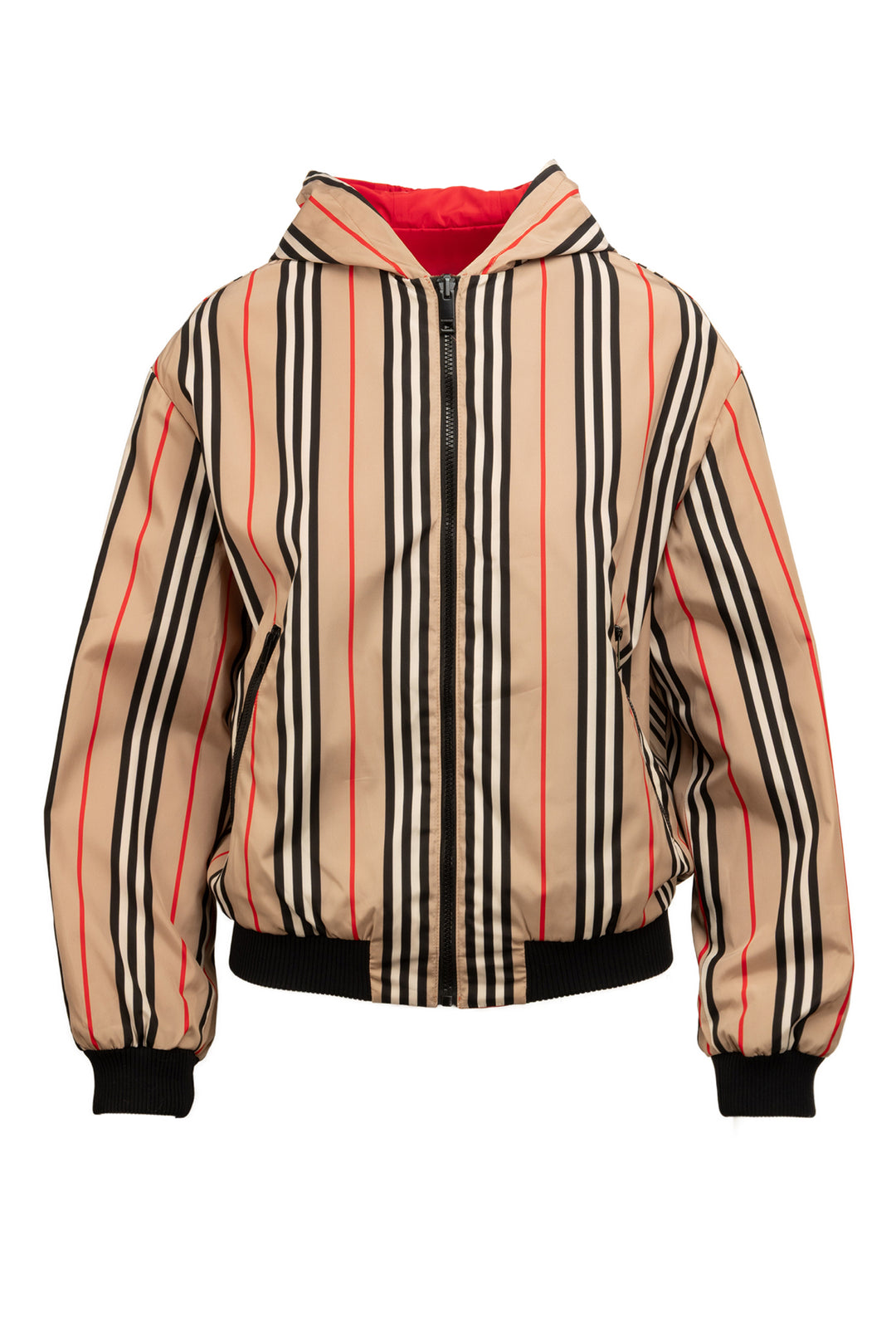 Burberry Size XS/S (Youth 14) Reversible Icon Stripe Hooded Jacket
