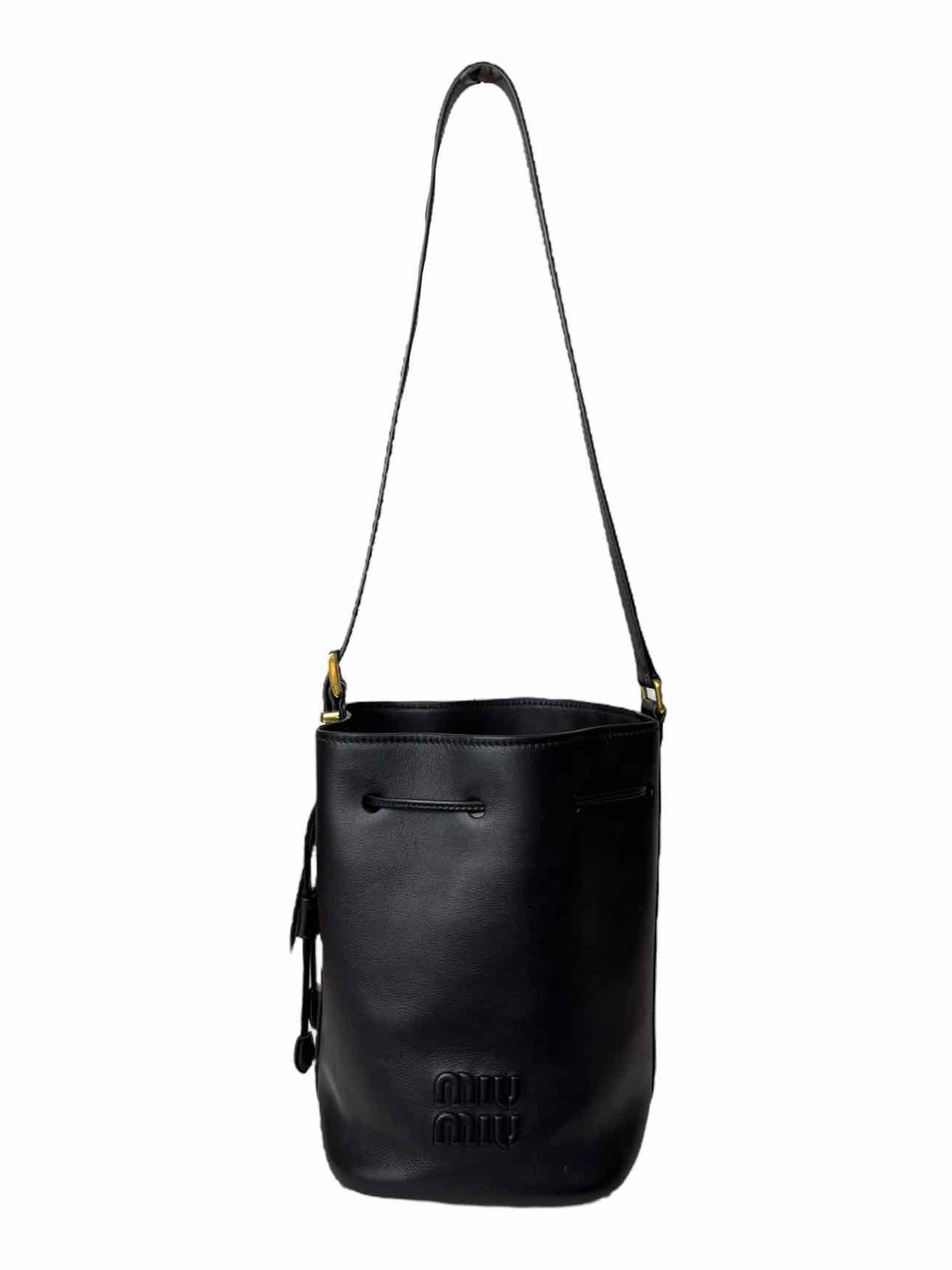 Miu Miu Embossed Logo Leather Bucket  Purse