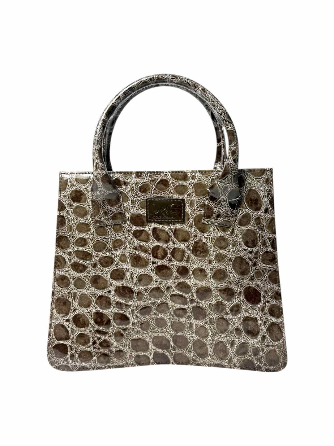 D&G Vintage Croc Embossed Patent Tote Purse