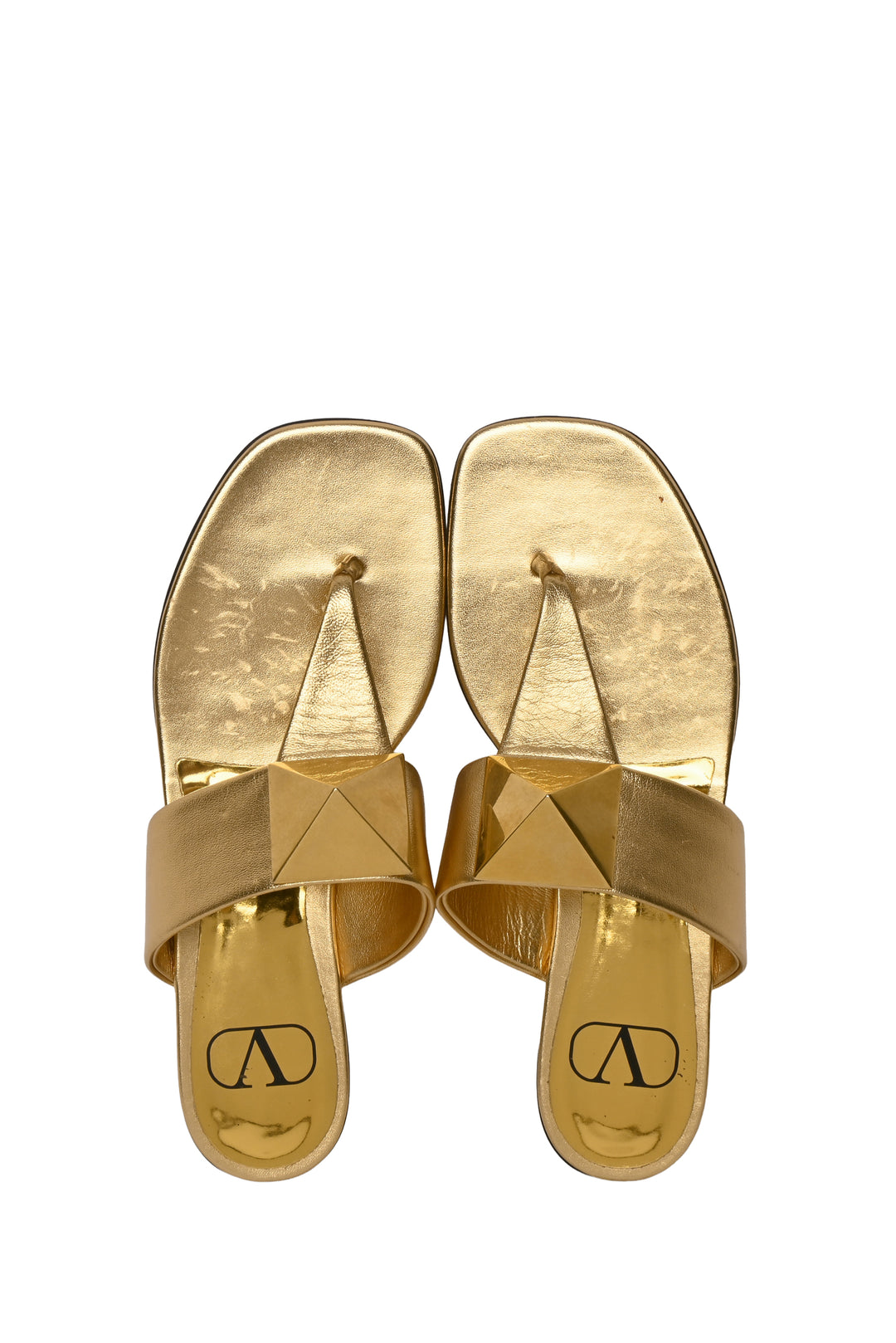 Valentino Size 36 One Stud Leather Thong Sandals