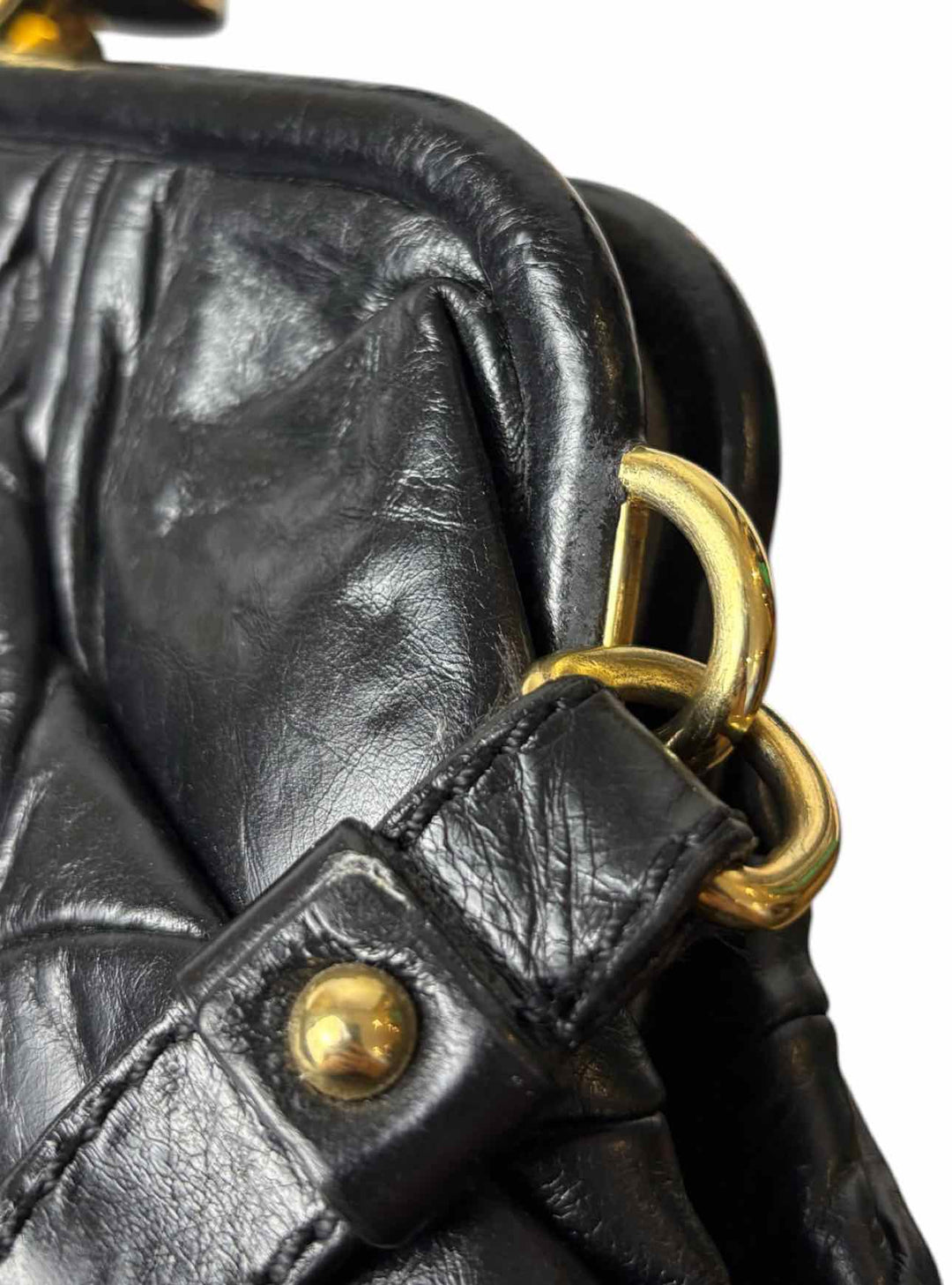 Marc Jacobs Original Small Quilted Leather Stam Kiss-Lock Chain  Purse