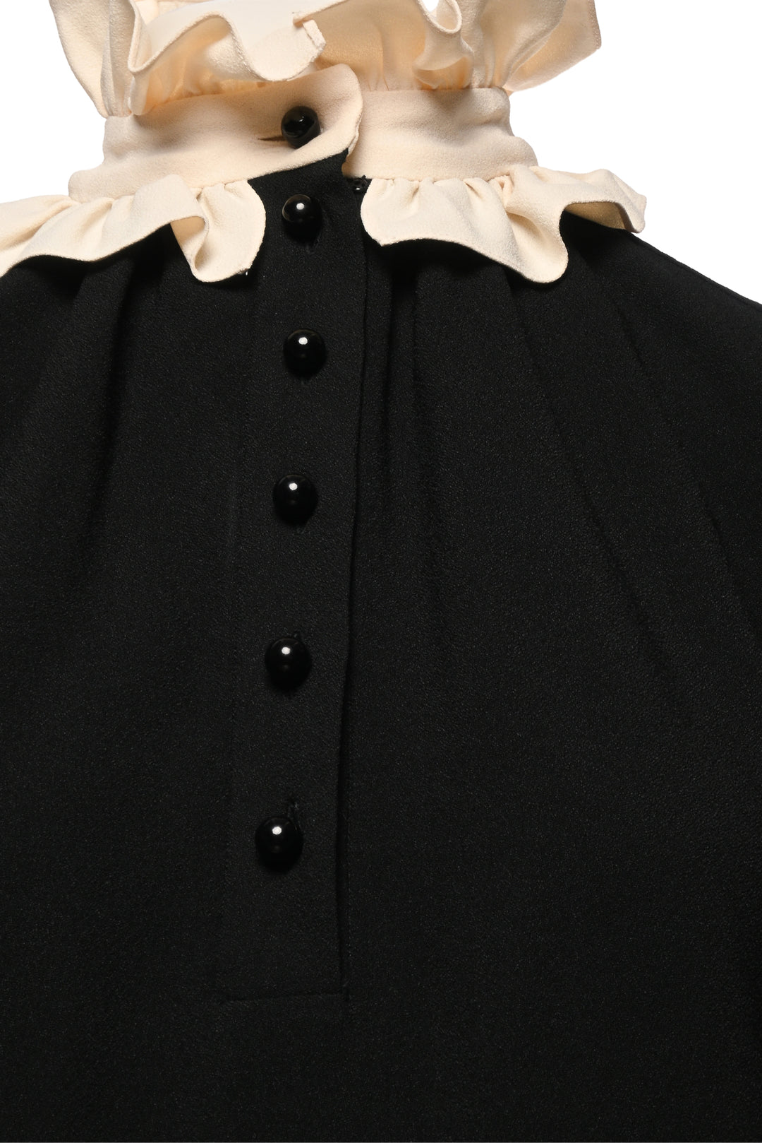 Saint Laurent Size 36 2016 Ruffle Neck Long Sleeve Mini Dress