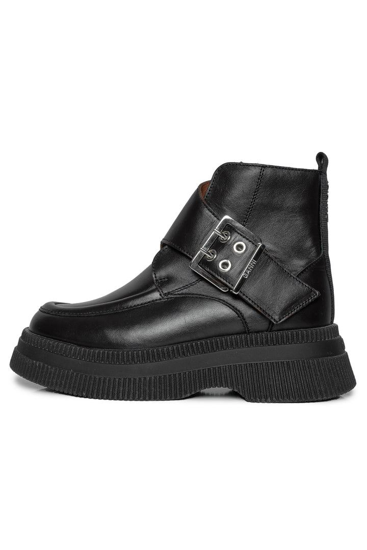 Ganni Size 38 Monk Strap Creeper Boots