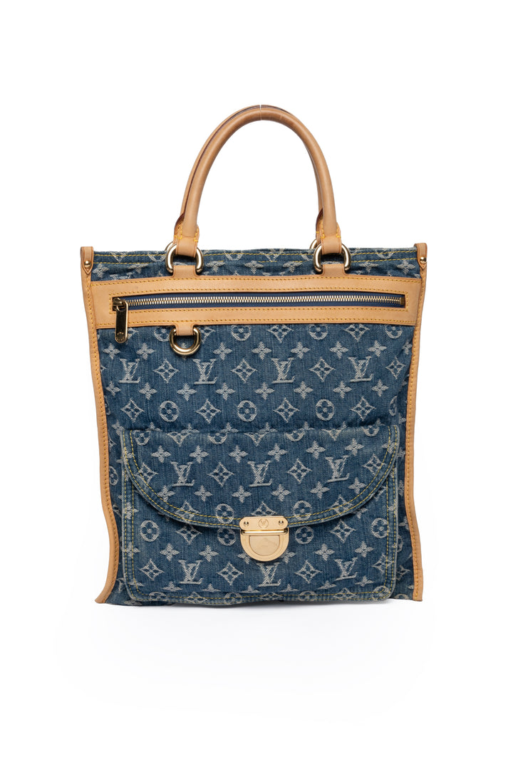 Louis Vuitton Denim Monogram Sac Plat