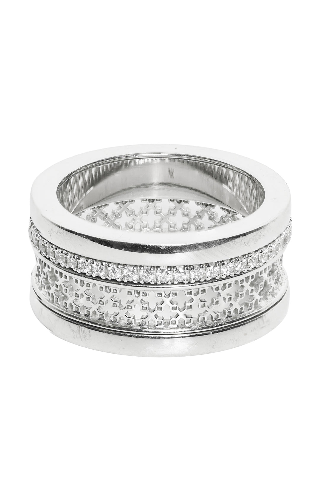 Birks Size 8 18k Diamond White Gold Dare To Dream Ring